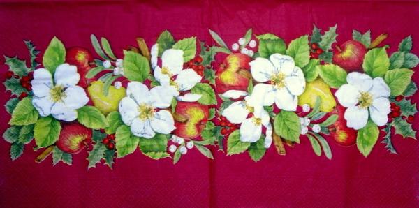 082 Christmas Flowers - 3-ply (red) - Stewo